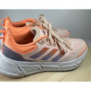 Adidas Questar Running Shoes Size 9 Orange Gray Mesh Trainers Sneakers Women's